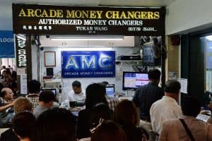 Many people at Arcade Money Changers