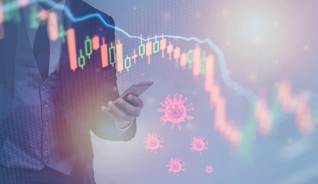 Coronavirus impact stock markets concept